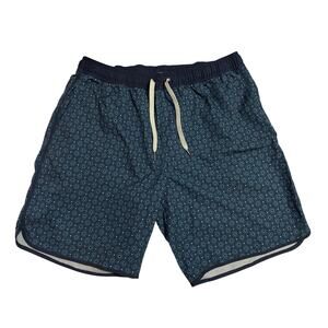 Fair Harbor Swim Trunks Men XL Swim Shorts Lined Zip Pockets Elastic Waist Blue